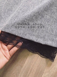Váy Suông A Phối Gấu Ren