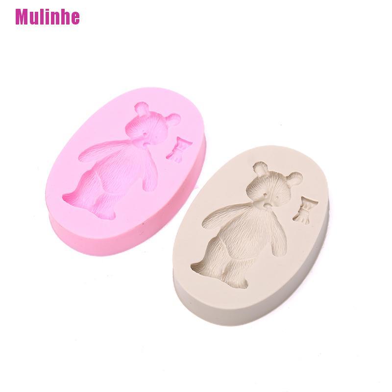 Khuôn silicone tạo hình gấu làm xà phòng/ chocolate