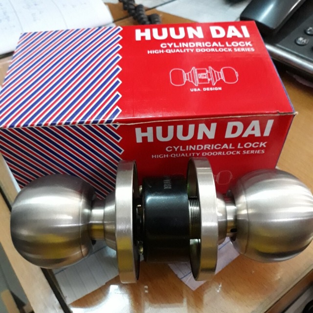 [GIÁ SỐC] Ổ Khóa Tay Nắm Tròn HUUNDAI Inox 304, Dòng Cao Cấp, Chuyên Khóa Cửa Phòng, Tolet, Nhà Kho (Chính Hãng)