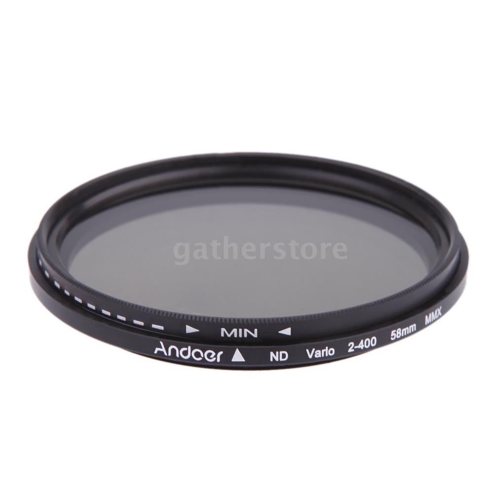 Len lọc sáng Andoer 58mm ND kết nối ND2 và ND400 chuyên dụng cho máy ảnh Canon Nikon DSLR