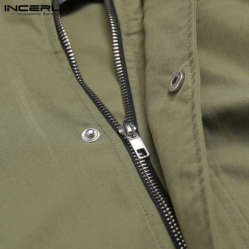 Áo INCERUN tay dài thiết kế phối mũ phong cách Hàn Quốc trẻ trung cho nam | BigBuy360 - bigbuy360.vn