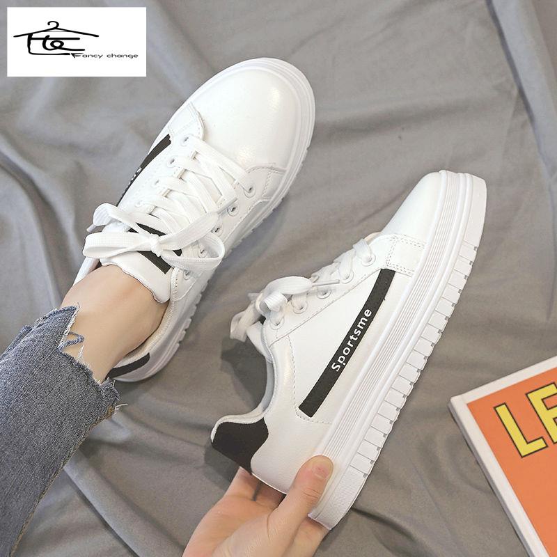 Giày Thể Thao Da Đế Bằng Phong Cách Harajuku Hàn Quốc Thời Trang Mùa Xuân Cho Nữ 2022