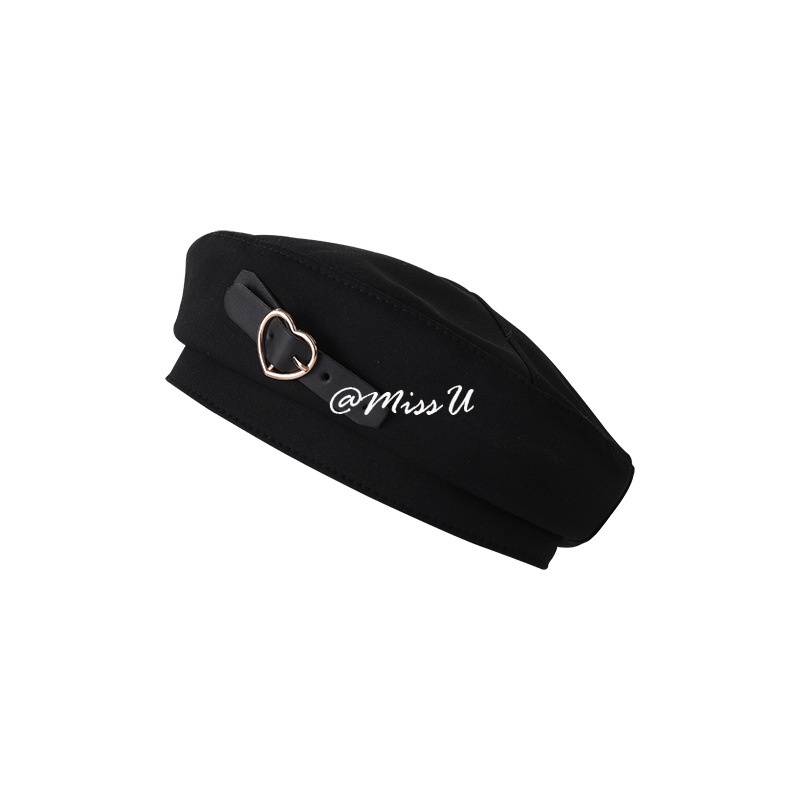 Nón beret họa tiết trái tim thời trang nữ tính