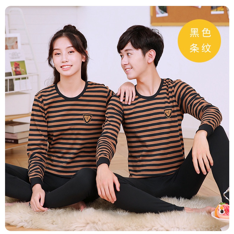 Bộ Đồ Ngủ Tay Dài Chất Liệu Cotton 140cm - 175cm Thời Trang Mùa Xuân Cho Nam Nữ