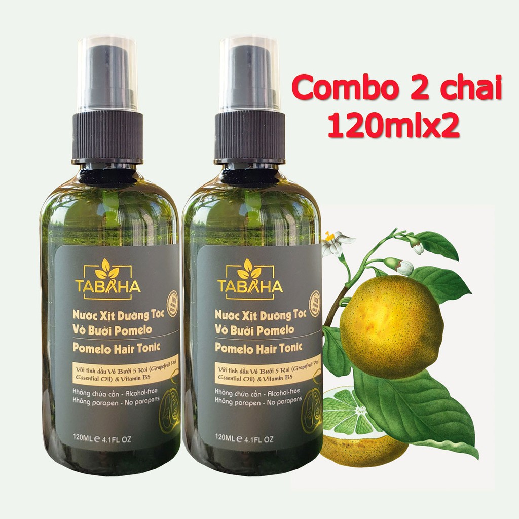 Combo 2 chai Tinh Dầu Bưởi POMELO TABAHA Giúp Tóc Mọc Nhanh gấp 2 đến 3 lần 120ml