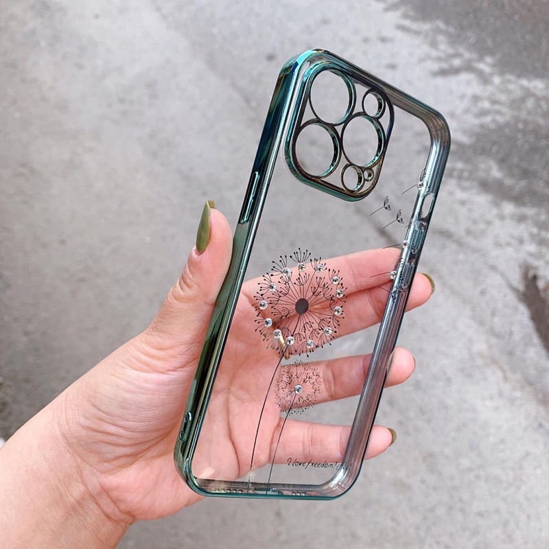 Ốp REALSKY đính đá hoa bồ công anh ip14/ip14 pro/ip14 pro max