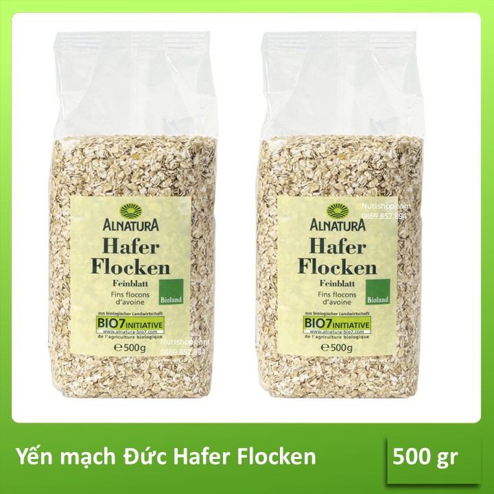 Yến mạch Đức Hafer Flocken túi 500g cho bé ăn dặm, giảm cân, người bị tiểu đường Susuto