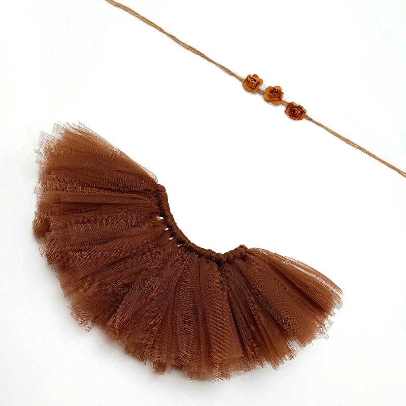 Set 2 Món Phụ Kiện Chụp Ảnh Gồm Chân Váy Tutu + Băng Đô Hoa Dễ Thương Cho Bé Sơ Sinh