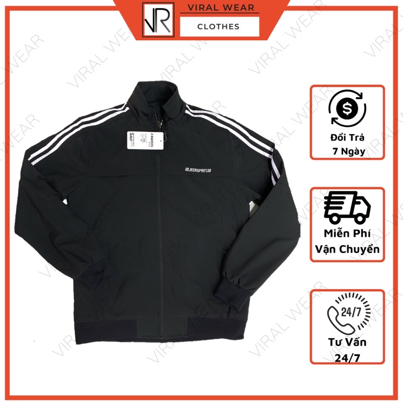 Áo Khoác Gió Nam 3 Viền, 2 Lớp Dày Dặn Viral Wear