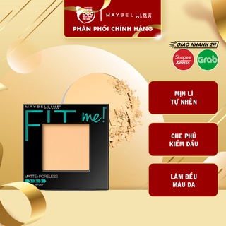 Phấn Phủ Dạng Nén Mịn Lì, Kiềm Dầu Hiệu Quả Maybelline Fit Me Matte Poreless Powder 8.5g (Hộp Vuông)