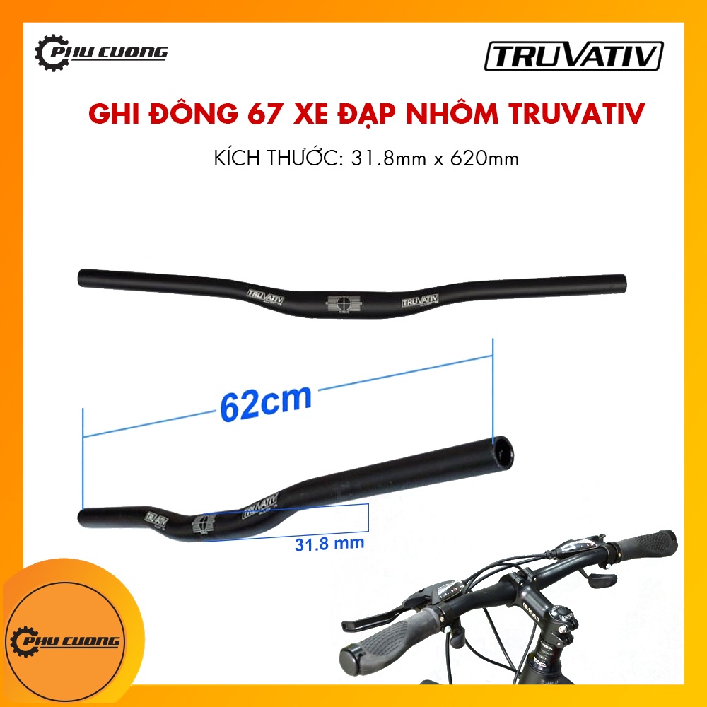 Ghi đông 67 nhôm Truvativ xe đạp - 31.8 x 620mm - 25.4 x 620mm