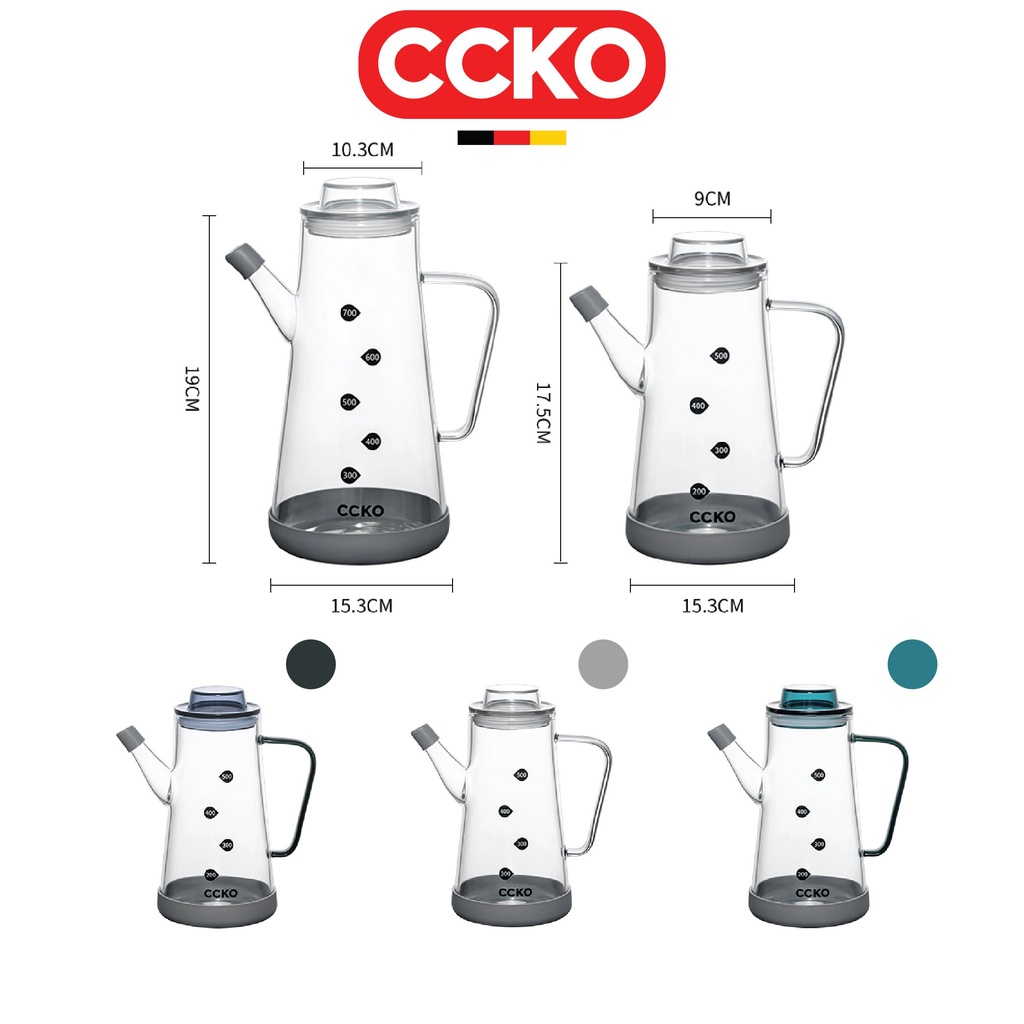 Bình đựng đa năng chất liệu thủy tinh borosilicat nắp nhựa màu cao cấp CCKO