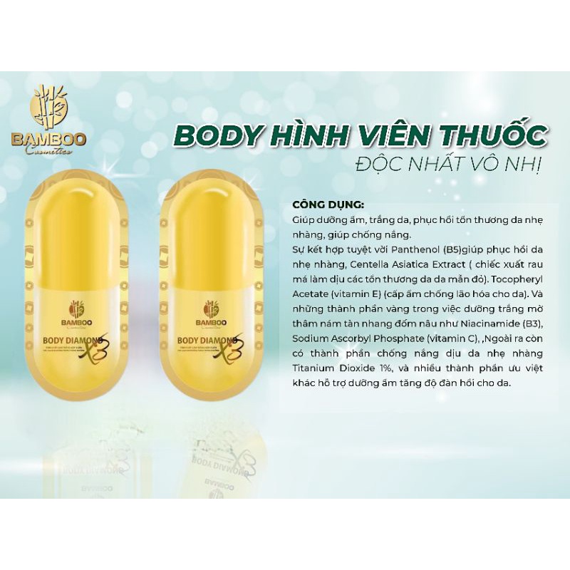 ☘️Gói Mới2023☘️ Kem Body BAMBOO Trắng Nhanh  Gói 5gr