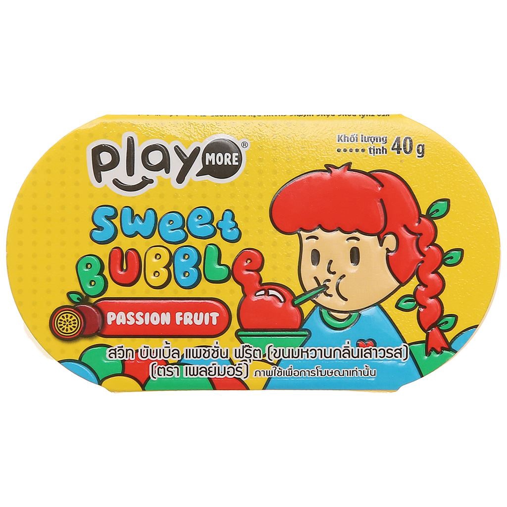 Kẹo Thổi Bong Bóng Hương Chanh Dây Playmore 40g