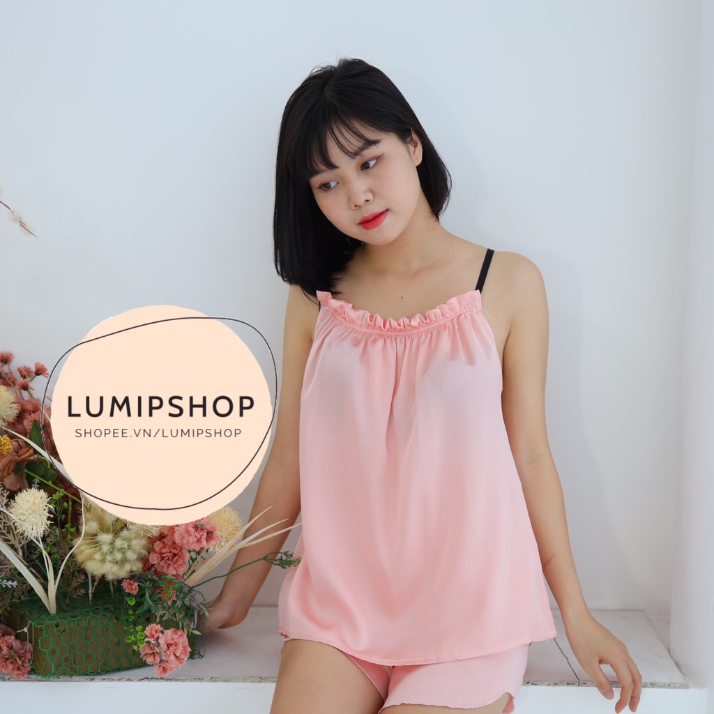 Áo 2 dây nữ mặc nhà chất vải lụa satin sexy thoáng mát thấm hút mồ hôi AL120 | BigBuy360 - bigbuy360.vn