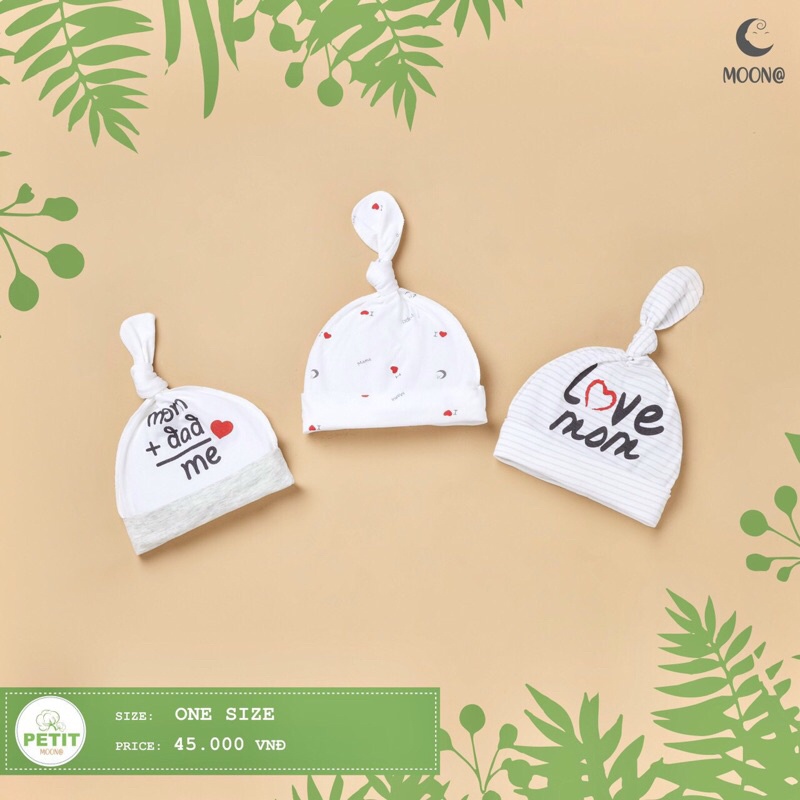 Set bộ nón - bao tay chân sơ sinh Moon petit mẫu Dadmom