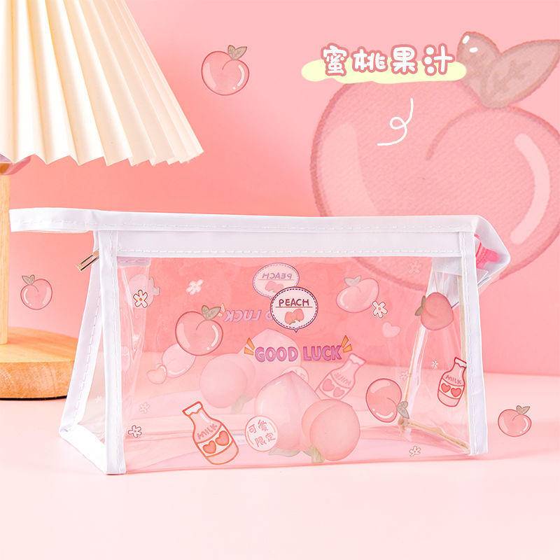 ⭐ iLado ⭐  Túi đựng bút trong suốt cute túi nilong/PVC hoàn toàn minh bạch túi zip nhỏ hộp vải đựng đồ Hộp đựng hộp bút hologram bút cute bọc zip tiểu an văn phòng phẩm Đa Dụng túi đựng đồ dùng cá nhân hình