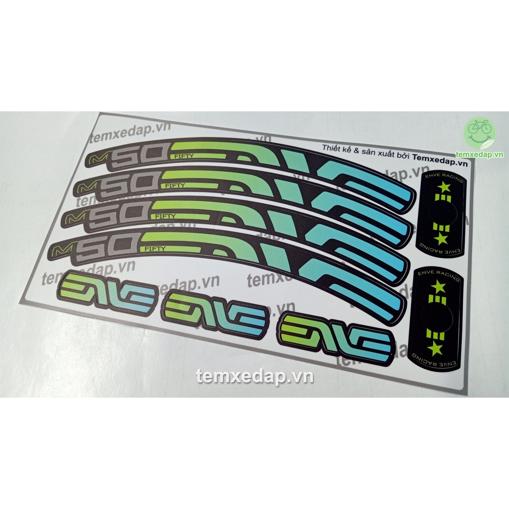 Tem decal dán vành niềng bánh xe đạp địa hình ENVE M50 FIFTY | MTB wheel decal | Temxedap.vn