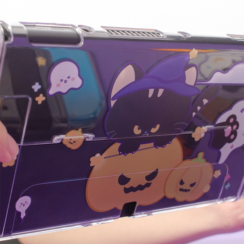 Ốp Bọc Bảo Vệ Máy Chơi Game Nintendo Switch Hình Mèo Và Bí Ngô Xinh Xắn