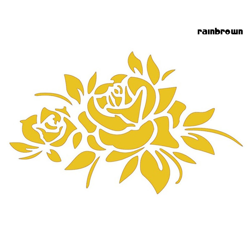 Miếng Dán Phản Quang Họa Tiết Hoa Hồng Trang Trí Xe Hơi