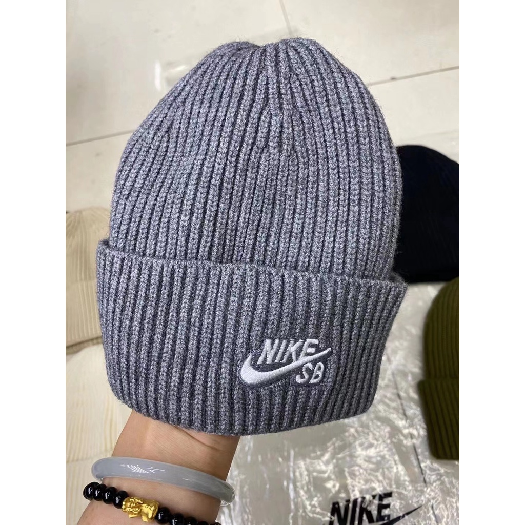 Yibo Wang Nón Beanie Nike Thời Trang Ấm Áp Cá Tính Cho Nam Nữ Kiểu Hàn Quốc