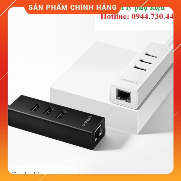 Bộ chia USB 2.0 3 cổng kèm cổng Lan Ugreen 30297 dailyphukien