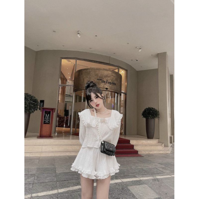Set áo cổ thủy thủ + short