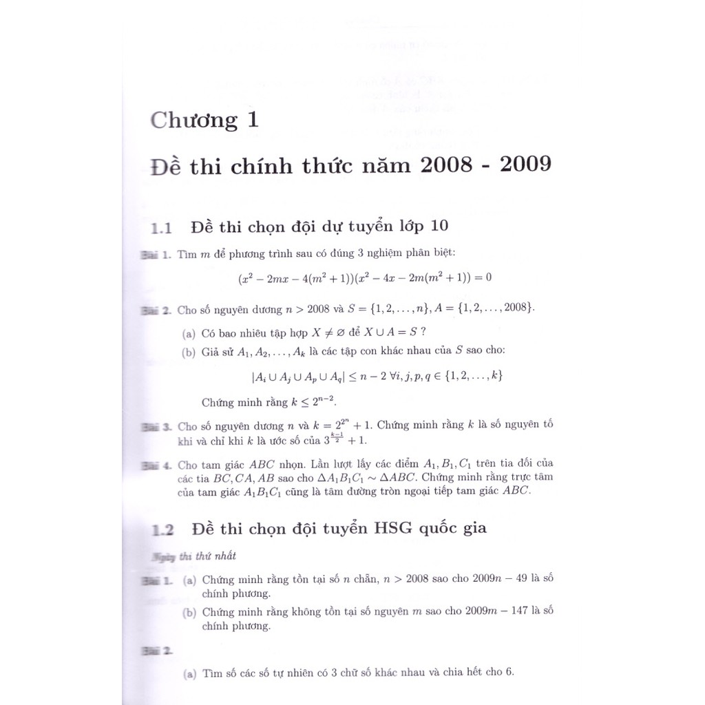 Sách - Tuyển tập đề thi môn toán chọn Đội tuyển và dự tuyển Phổ thông năng khiếu (2009 - 2021)