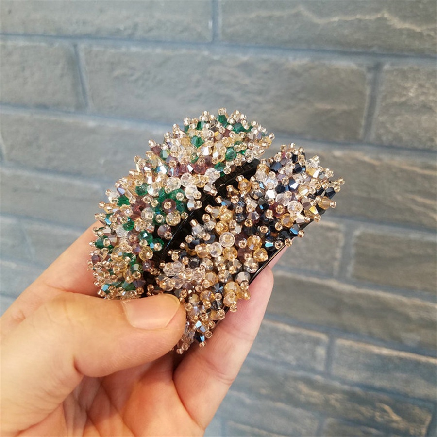 1 Kẹp Tóc Đính Hạt Nhựa Acrylic Nhiều Màu Sắc Phong Cách Hàn Quốc Cho Nữ