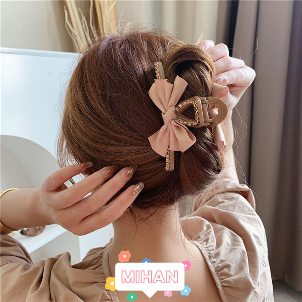 Kẹp Tóc Nơ MIHAN1|Kẹp Tóc Hình Cá Mập Màu Khaki Đen