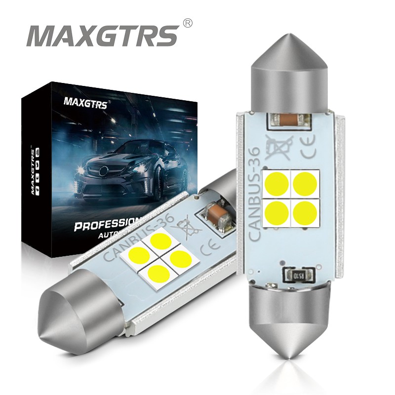 Set 2 Bóng Đèn Led MAXGTRS C5W 3030 28mm 31mm 36mm 39mm 41mm 44mm Dành Cho Ô Tô