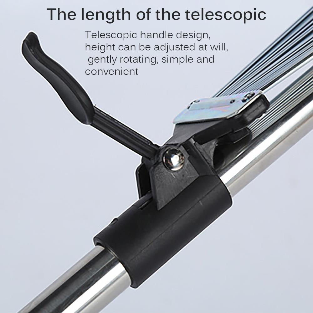 Scalable Garden Rake Extendable Leaves Rake with Flexible Teeth Rod for Garden Backyard Lawn Farm Street 9 Teeth burang