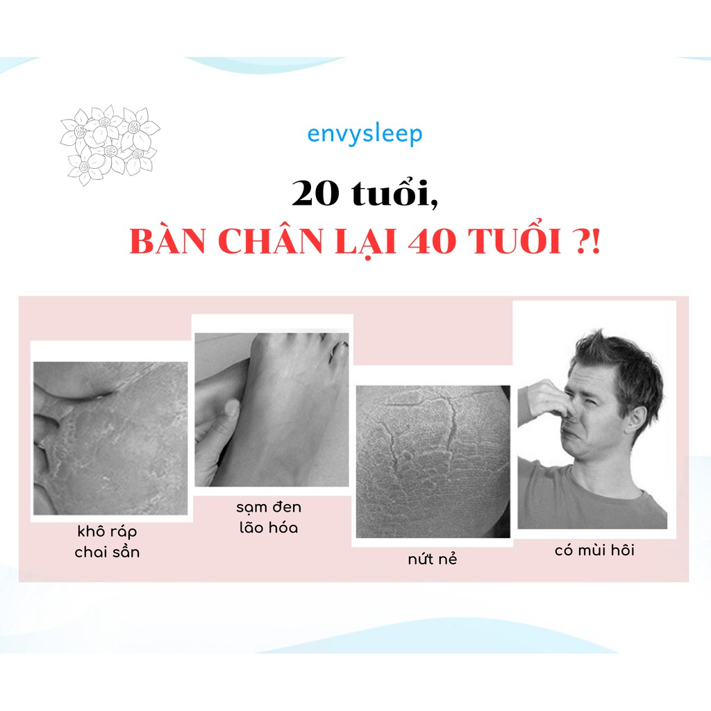 Tất/Vớ Silicon ENVYSLEEP cho bàn chân giữ ẩm giảm đau, giảm chai chống lão hóa da