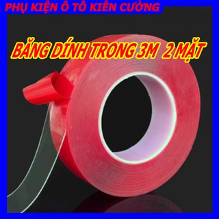 Băng dính trong 3M 2 mặt dán cường lực siêu dính dài 3met