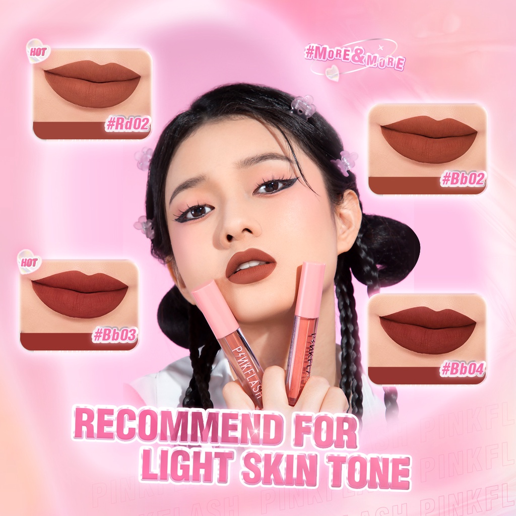 Son Kem Nhung Lì Dạng Lỏng PINKFLASH Siêu Bền Màu 30g