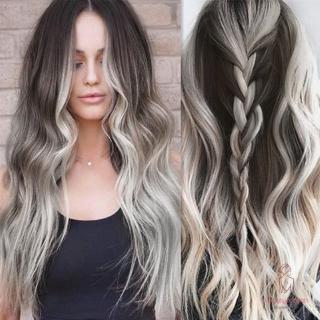 Tóc giả dài xoăn màu gradient thời trang dành cho nữ