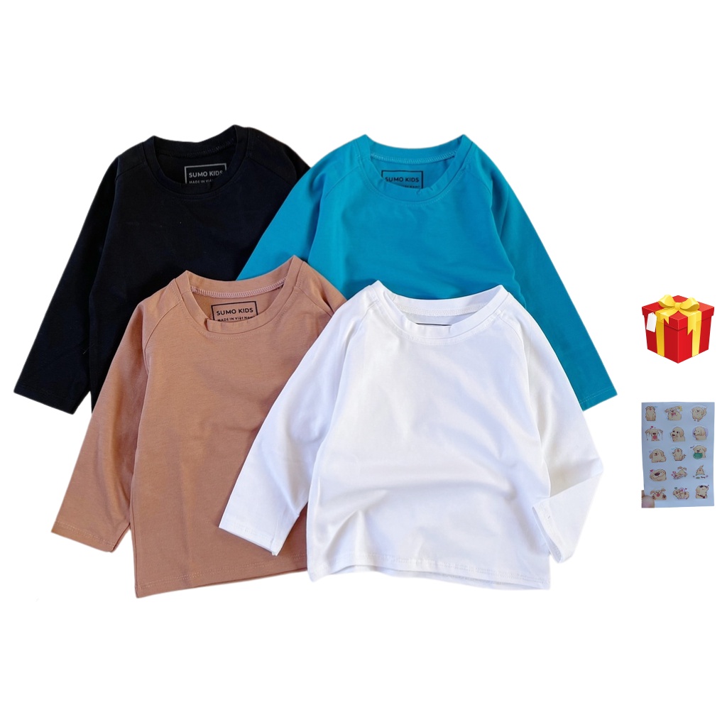 Áo thun dài tay bé trai bé gái Doly kids, Áo phông dài tay bé trai gái chất cottong giữ nhiệt cho bé từ 7-28kg