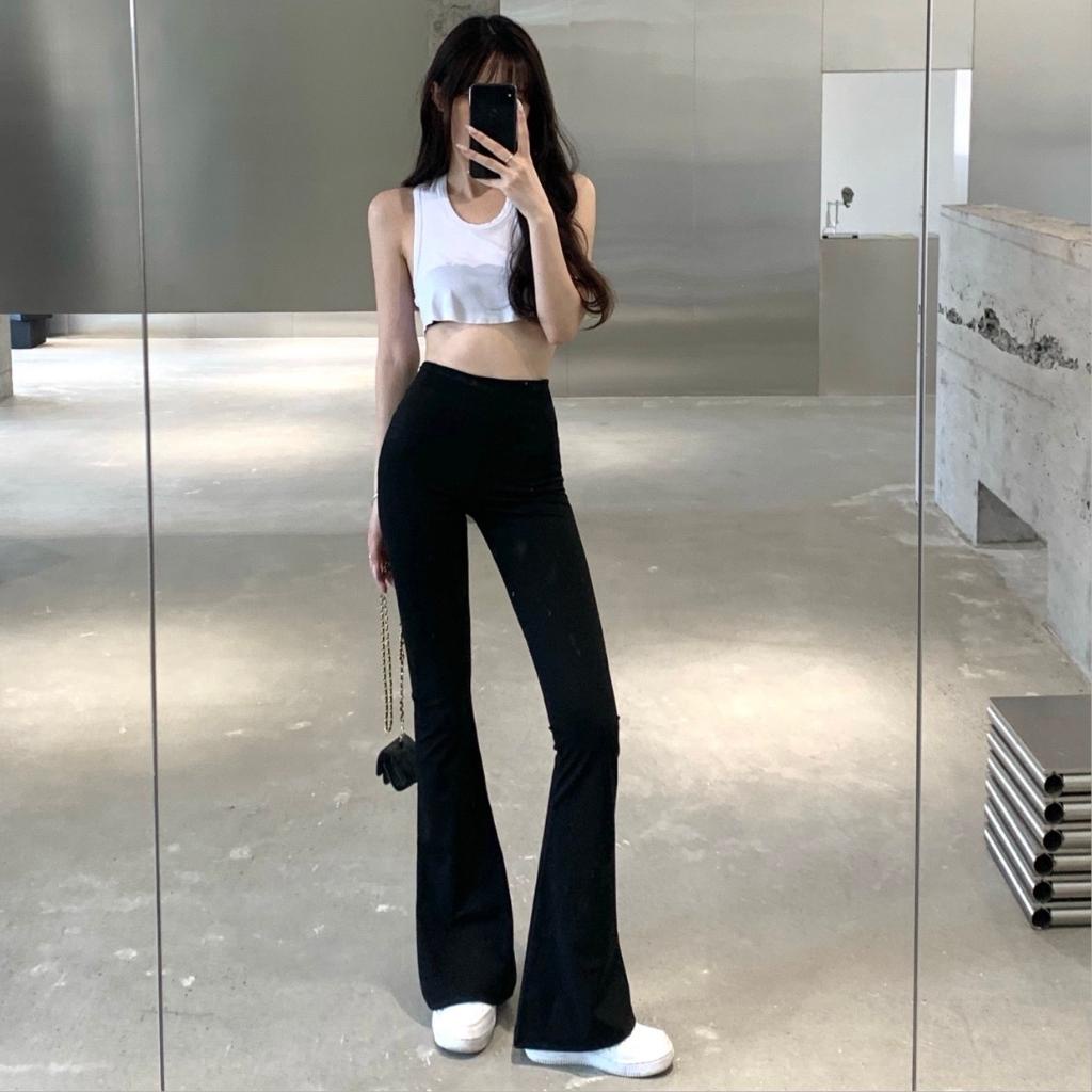 Quần Ống Loe Fom Ôm Dài Siêu Hack Dáng Chất Cotton Co Giãn 4 Chiều