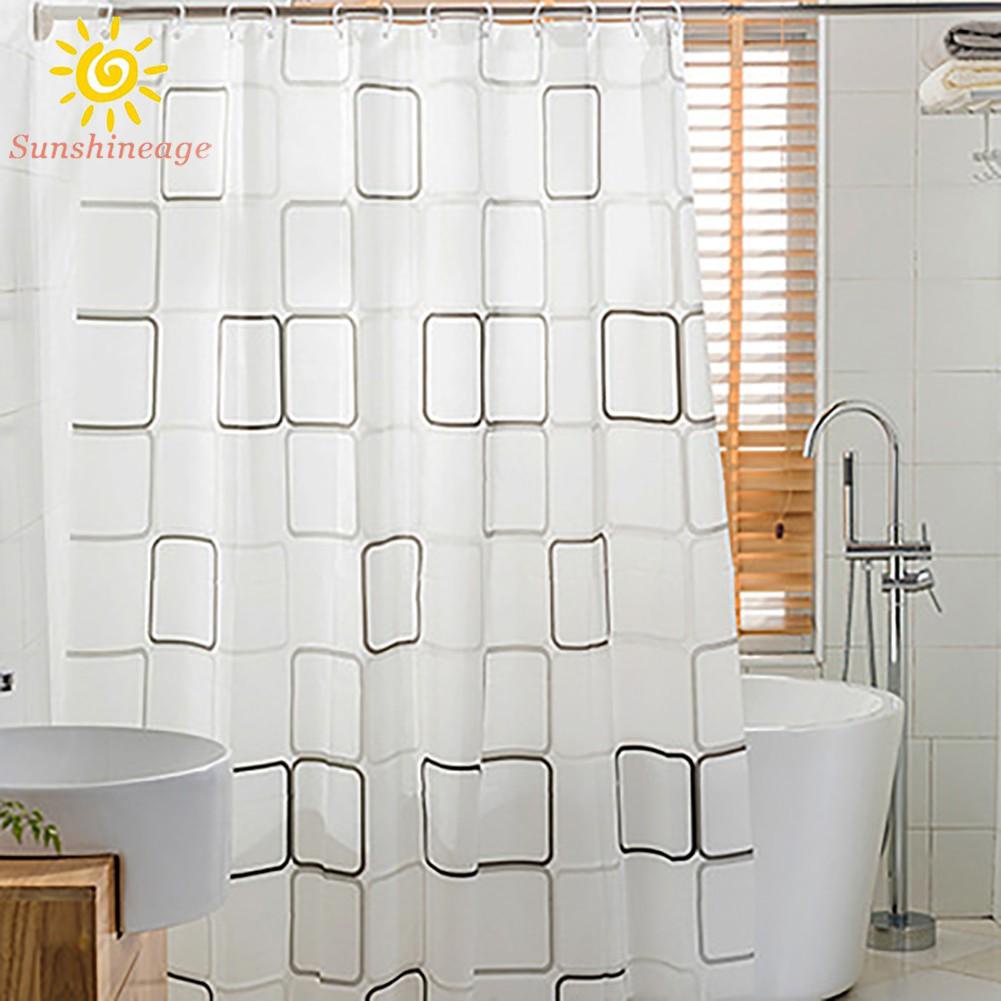 SUNAGE --Shower Curtain Soft Waterproof 180*180cm Bathroom Curtain Mildew Proof&amp; SHINE