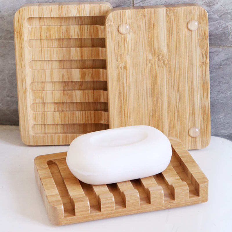 Set 2 Giá Đỡ Xà Phòng Bằng Tre Tự Nhiên Tiện Dụng