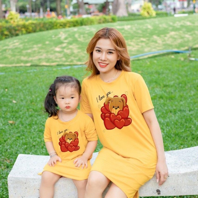Đầm thun mẹ và bé