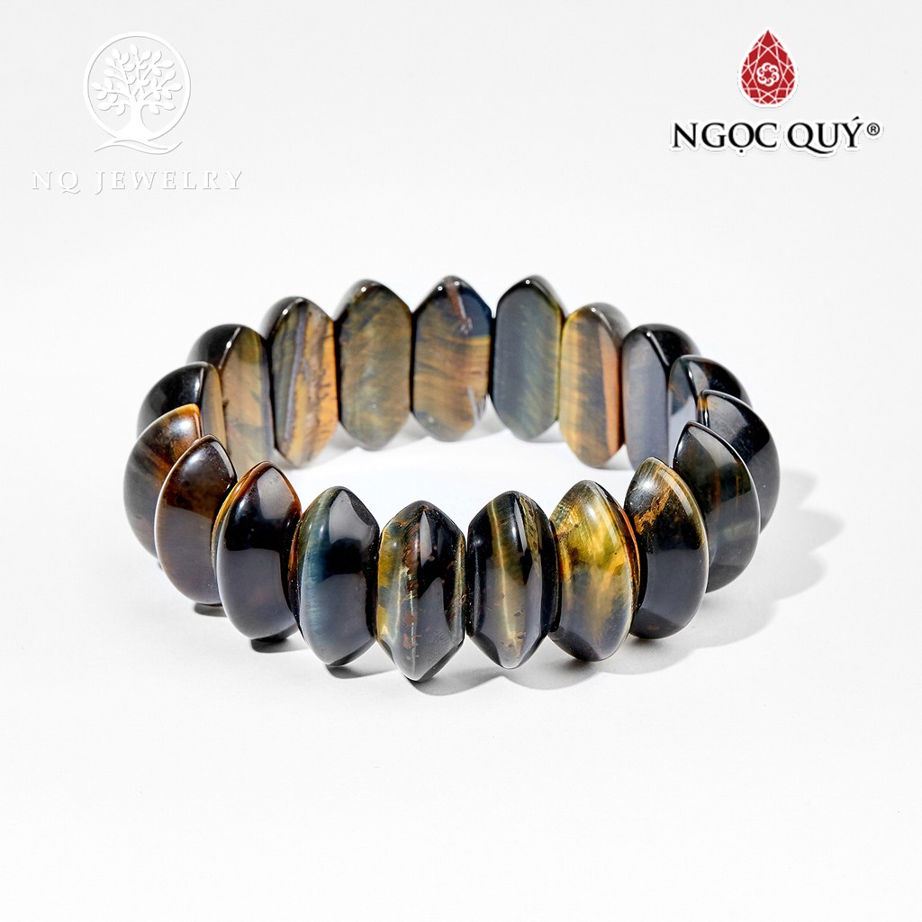 Vòng tay đá mắt hổ đốt dài tiger's eye quartz - Ngọc Quý
