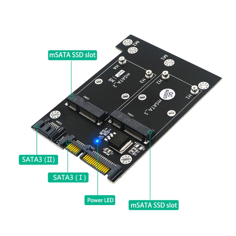 Bản Mạch Chuyển Đổi NAMA MSATA SSD Sang Dual SATA3 6.0 GPS Dành Cho PC HDD