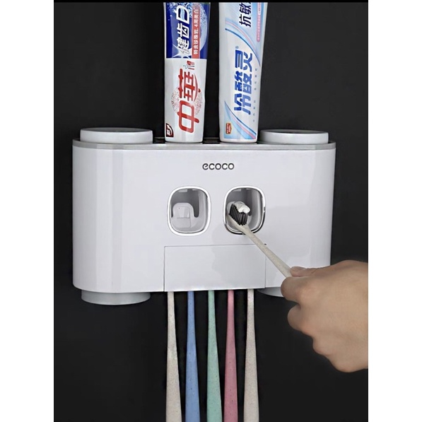 Bộ Nhả Kem Đánh Răng Ecoco 4 Cốc Loại Xịn, Nhỏ Gọn Dùng Trong Phòng Tắm Cực Kì Tiện Lợi
