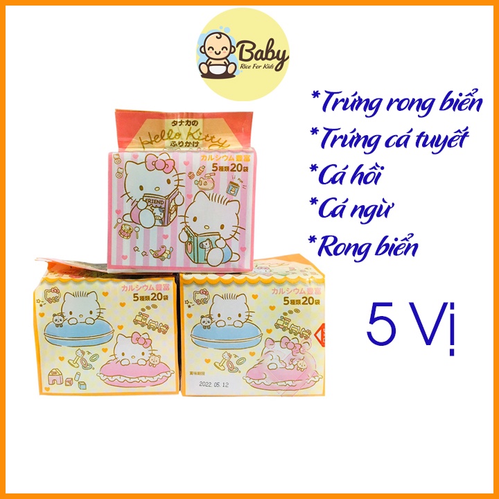 Gia Vị Rắc Cơm Nhật Hello Kitty Cho Bé Ăn Ngon 1 Gói 20 Túi Nhỏ Chia Đều 5 Vị BabyRice 045