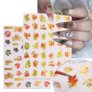 Miếng dán trang trí móng tay 3d hình lá phong mùa thu ginkgo cd-009