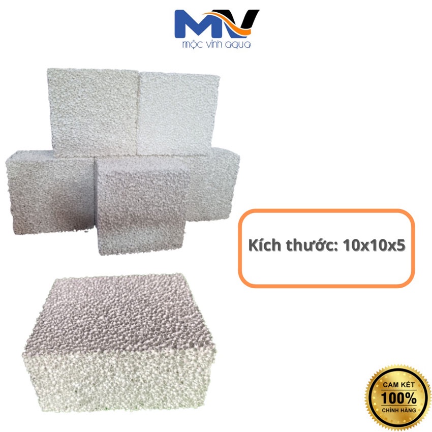 Vật liệu lọc Sứ lọc bể cá, sứ tàu hũ Bacteria house viên vuông 10x10x5cm