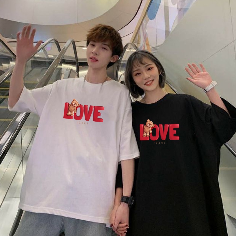 Áo thun mẫu gấu - love - forever- chất cotton  mát lạnh
