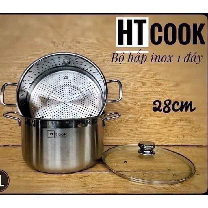 Bộ Nồi Hấp INOX HT COOK 2 Tầng Vung Kính Dày Đep Tiện Lợi - Nồi Hấp Đa Năng - Nồi Hấp 2 Tầng