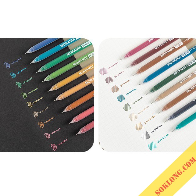 Set 9 bút gel mực Morandi nhiều màu - màu sắc tươi xinh - VPP THIÊN ÁI TA009